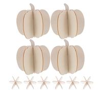 KALLORY Calabazas de Madera para Pintar 3d, 10 Piezas Tamaño 7.62x7.62x0.3 Cm, Decoración de Halloween y Otoño, Manualidades DIY Adultos, Adornos Artesanales sin Terminar