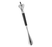 KALLORY Calzador de Metal Negro Extra Largo Cabeza de Serpiente, Mango de Aleación de Zinc y Madera, Versátil para Mujeres, Facilita el Calzado sin Esfuerzo