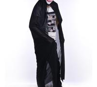 KALLORY Capa Negra Larga de Tela para Disfraz de Vampiro Capucha, Adecuado para Cosplay y Fiesta de Halloween