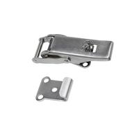 KALLORY Cerradura de Acero Inoxidable para Cajas y Cofres, Pestillo de Gancho Resorte, Diseño Clásico, Reemplazo Adecuado para Hogar y Tienda, Color Plata