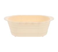 KALLORY Cesta Plegable de Silicona para Fermentar Pan de Masa Madre, Resistente y Ovalada, Adecuado para Cocina Casera y Repostería Artesanal Color Beige