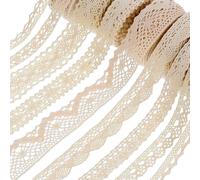 KALLORY Cinta de Encaje de Algodón 9 Rollos Mixtos Ribete Crochet para Coser DIY Accesorios de Ropa Decoración Manualidades Bodas Cortinas Manteles Estilo Aleatorio