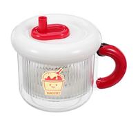 KALLORY Colador de Yogur de Malla Fina con Tapa para Cocina, Filtro de Yogur Reutilizable de Pp para Eliminar Impurezas sin Electricidad, Adecuado para Preparar Desayuno