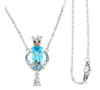 KALLORY Collar Colgante en Forma de Corazón con Adorno de Cristales, Difusor de Perfume para Mujer, Hecho de Esmaltes, Elegante para Reuniones y Escuela