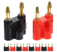 KALLORY Conector Tipo Banana para Altavoces Pinza Doble Chapada en Oro, 10 Piezas, Plástico y Metal, Compatible Equipos de Audio y Alta Durabilidad