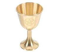 KALLORY Copa Vintage de Cobre Dorado para Rituales y Oraciones, Cáliz Elegante Diseño Único para Adorno del Hogar y Uso Versátil