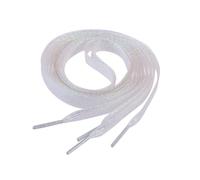 KALLORY Cordones Ideales para Proyectos DIY de Colores Blancos Purpurina Planos Tela Resistente y Duradera para Zapatillas Deportivas