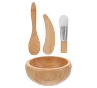 KALLORY Cuenco de Mascarilla Facial de Madera Brocha y Espátula para Diy, Kit Ligero para Rutina Facial Mujer en Casa y Cuidado Personal Varios estilos