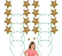 KALLORY Diadema para Niñas de 8 Piezas Estrellas Brillantes de Lentejuelas Amarillas, Material Froth y Plástico, Accesorios Cabello en Fiestas y Sesiones de Fotos