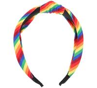 KALLORY Diademas Anchas Cabello de Mujer Nudo, Diseño Arcoíris Vibrante y Tejido de Tela, Ajuste Seguro y Cómodo, Accesorio de Moda Adecuado para Uso Diario