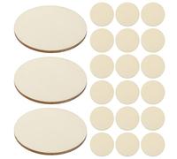 KALLORY Discos de madera redondos beige 50 piezas 6 cm livianos para proyectos de arte y enseñanza matemática