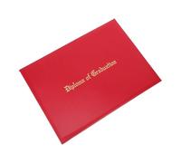 KALLORY Funda Acolchada para Diploma Tamaño A4, Cubierta de Polipiel Roja Impresión y Protección para Certificados, Portadocumentos para Ceremonia de Graduación y Almacenamiento Seguro