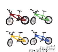 KALLORY Juego de 4 Mini Bicicletas de Juguete de Aleación 1:18, Modelo Decorativo y Coleccionable Oficina, Bicicletas de Dedo Creativas