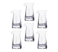 KALLORY Juego de 6 Tazas Medidoras de 80ml Marcas Claras, Vaso de Vidrio Grueso Resistente para Medir Bebidas en Fiestas Casa
