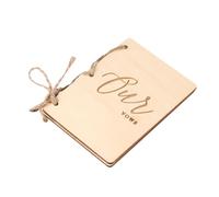 KALLORY Libro de Votos Matrimoniales de Madera Beige, Cuaderno Creativo y Rústico para Boda, Manual para Novia y Novio en Ceremonia Nupcial