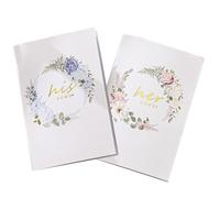 KALLORY Libro de Votos Matrimoniales para Él Ella, 2 Piezas de Papel Diseño Delicado, Adecuado para Regalos y Accesorios de Boda