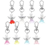 KALLORY Llaveros Colgante en Aleación de Zinc y Plástico Conjunto de 8 de Alas de Ángel Color Aleatorio Accesorios Perfectos para Detalles de Boda y Regalos para Invitados