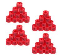 KALLORY Marcadores de Talla para Perchas Ropa 50 Unidades Plástico Rojo Números Negros, Clips para Organización en Tienda y Armario, Resistentes y Visibles para Etiquetado de Prendas