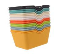 KALLORY Mini Cestas de Almacenamiento de Plástico 16 Piezas Rectangulares | Apilables y Ligeras, para Clips y Artículos de Aseo, Uso en Baño, Estantes, Hogar, Niño Niña Color Aleatorio
