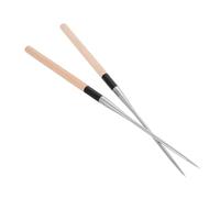 KALLORY Palillos de Cocina Largos Reutilizables de Acero Inoxidable 2 Piezas 150 MM Mango de Madera Punta Puntiaguda para Amantes del Sushi y Emplatado en Cocina Japonesa