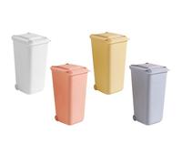 KALLORY Papelera de Escritorio de Oficina Mini Tapa, Organizador Resistente a Impactos de Plástico para Escritorio, Set de 4 Piezas Práctico y Creativo