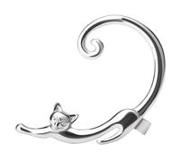 KALLORY Pendientes de Gato Estéreo de Aleación Plata para Mujer Diseño de Moda y Estilo Trendy, Ideales para Ferias y Publicidad