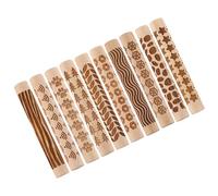 KALLORY Rodillos de Textura Creación Precisa de Texturas para Arcilla de Madera 10 Piezas, Herramienta para Modelar Cerámica Adecuado para y