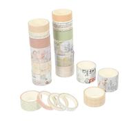 KALLORY Rollos de Cintas Washi Adhesivas Ideales para Desarrollar Creatividad E Inteligencia en DIY 20 Diseño Vintage, Material Washi y Adhesivo para Scrapbooking y Manualidades