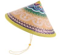 KALLORY Sombrero Tejido de Bambú Cordón para Danza y de Jardín, Gorro Tradicional Asiático y Funcional para