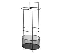 KALLORY Soporte para Paraguas de Hierro Negro, Barril Moderno Fácil de Montar, Organizador Resistente para Bastones y Palos de Golf en Casa o Entrada