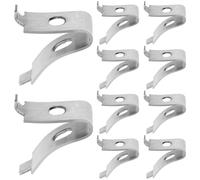 KALLORY Soportes para Estantes de Acero Inoxidable, Clips Metálicos para Baldas de Vidrio, 10 Piezas Resistentes para Gabinetes y Congeladores, Aptos para Cocina y Armarios