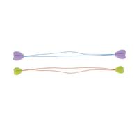 KALLORY Tapones de Silicona para Agujas de Tejer, Protectores de Extremos en Forma de Flor, Tamaño Pequeño Verde y Mediano Lavanda, Accesorios de Tejido para Suéteres y Crochet, 2 Pares