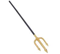 KALLORY Tridente de Disfraz Dorado de Plástico Diseño Intrincado y Puntas Redondeadas para Fiestas de Halloween y Actuaciones en Escenario