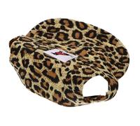KALLORY Visera para Perros con Estampado de Leopardo, Material Canvas Transpirable y Estructura Resistente, pensada para Mascotas en Actividades Deportivas y Aventuras al Aire Libre