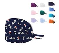KALLPA Gorro de Quirófano Unisex con Botones y Banda para Sudor - Gorro Enfermería Ajustable de Microfibra Transpirable, Diseño Estampado para Pelo Largo y Corto - Certificado CE