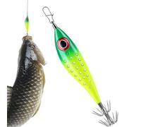 Kalmar - Señuelo de pesca artificial con varios ganchos, luminiscente de agua salada, para pesca de sepias, calamares y pulpos desde el , río, puente, lago, estanque, , pesca al aire libre