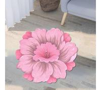 Kalokairi Alfombra con diseño de flor de loto para baño, cocina, sala de estar, dormitorio, 60 x 60 cm, parte trasera antideslizante, poliéster, terciopelo, rosa degradado