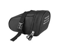 Kalokairi Bolsa para tija de sillín trasera de bicicleta, impermeable, portátil, para mini herramientas, con soporte para luz trasera y diseño de seguridad reflectante, color negro (19 x 11,5 x 9 cm)