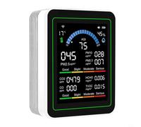 Kalokairi Monitor de aire TUYA WiFi 10 en 1 con actualizaciones en tiempo real sobre dióxido de carbono y concentraciones de partículas finas (blanco)