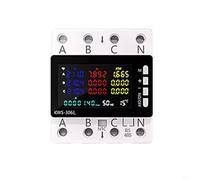 Kalokairi Monitor de potencia trifásico inteligente para medidor de energía, relé, temporizador, protector de pantalla, ajuste de riel DIN, no se necesitan tornillos (KWS-306L)