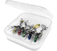 Kalokairi Paquete de 5 señuelos para moscas con plumas y lentejuelas, gancho número 8, 14 mm de longitud, compatible con especies de peces pequeños