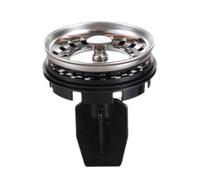 Kalokairi Protector contra salpicaduras para fregadero para triturador de residuos de alimentos, filtro extraíble, plateado y negro, 8 x 8 x 10 cm