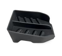 Kalokairi Soporte de esponja de silicona para fregadero de cocina con boquilla de drenaje, diseño ranurado, secado rápido, compatible con fregar y para esponjas redondas, negro y negro