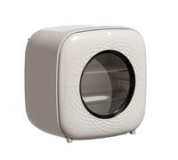 Kalokairi Soporte de pared para papel higiénico con tapa y compartimento de almacenamiento doble, para caja organizadora de baño de polipropileno, 208 x 215 x 140 mm, color caqui