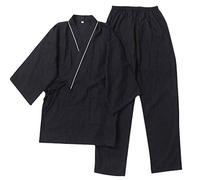 KaloKLU Kimono Japonés para Hombre en Algodón Hanfu Antiguo Pijama Traje Talla Grande ropa taoísta Zen ropa, Color5., XL