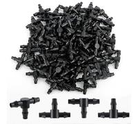 Kalolary 100 boquillas de riego 4/7 mm Tee crack conectores de manguera de riego de PVC manguera de nebulización boquilla atomizadora gotas micro spray compuesto de riego