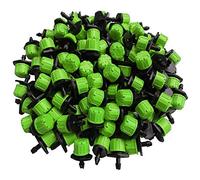 Kalolary 100 Unids 1/4’’ Ajustable Micro Sistema de Irrigación por Goteo Riego Rociadores Anti-Obstrucción Emiter Goteo Droppers for Automatic Irrigation Equipmen - Verde