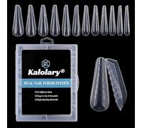 Kalolary 120 unidades de formas de uñas dobles transparentes Stiletto Almendra Nail Mold Tips Acrílico Herramientas de extensión de uñas para decoración de uñas de salón de uñas