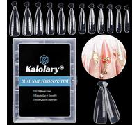 Kalolary 120PCS moldes de uñas de estilete doble sistema Acrílico Stiletto Nail Mold Construya rápidamente uñas postizas de gel UV Herramientas de manicura de extensión de uñas