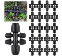 Kalolary- 20 piezas de conectores en T con púas bloqueadas, kit de accesorios de riego por goteo de 5/16 pulgadas a 1/4 pulgadas, conector hembra de bloqueo de tubo de 8/12 mm a 4/7 mm, piezas de rieg